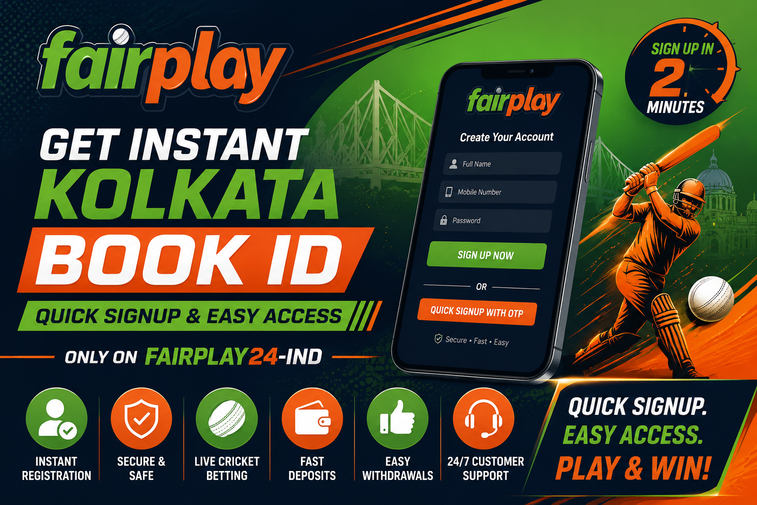 Get Instant Kolkata Book ID – Quick Signup & Easy Access | fairplay24-ind