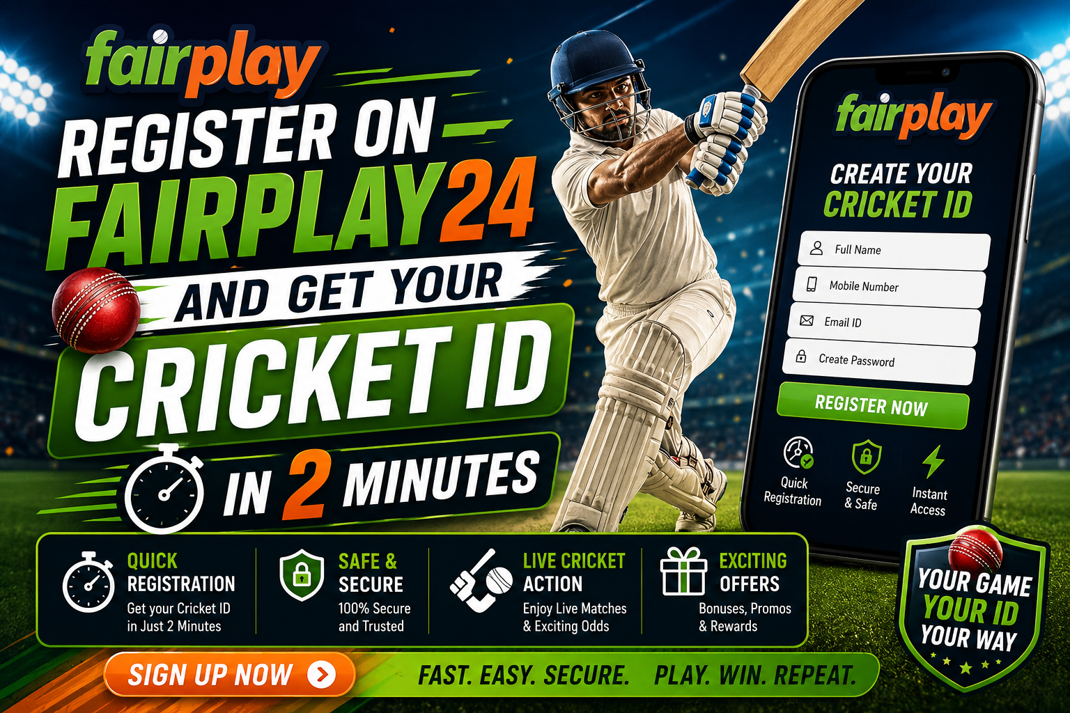 Register on Fairplay24 Cricket ID in 2 Minutes | Fairplay24Ind