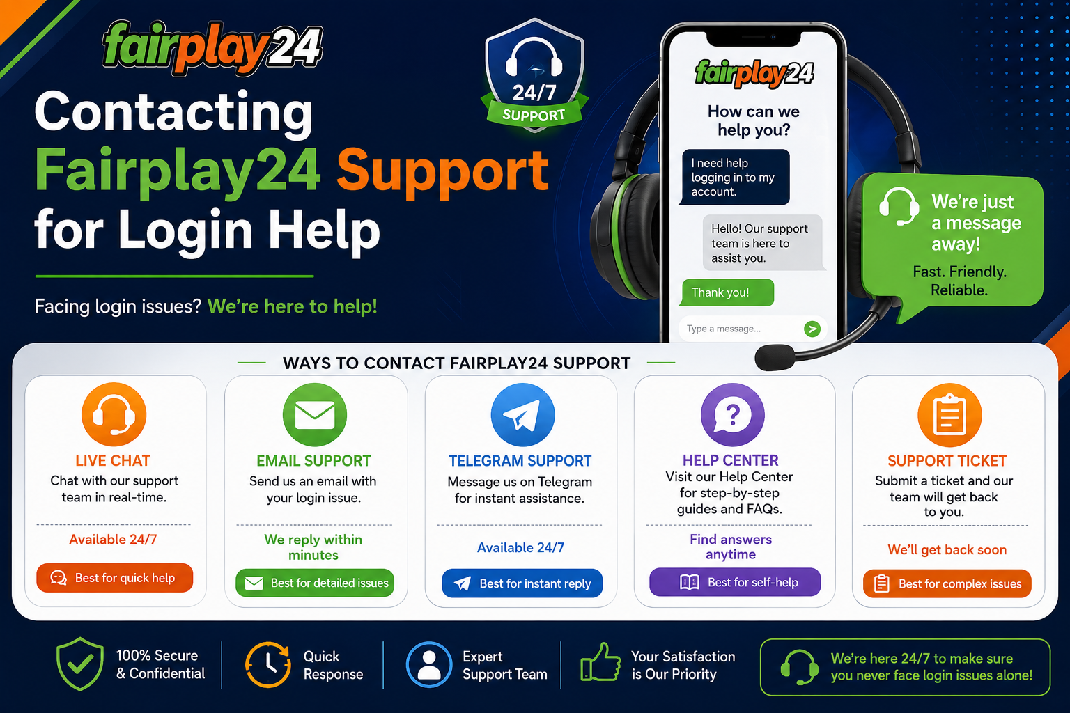 Contacting Fairplay24 Support for Login Help