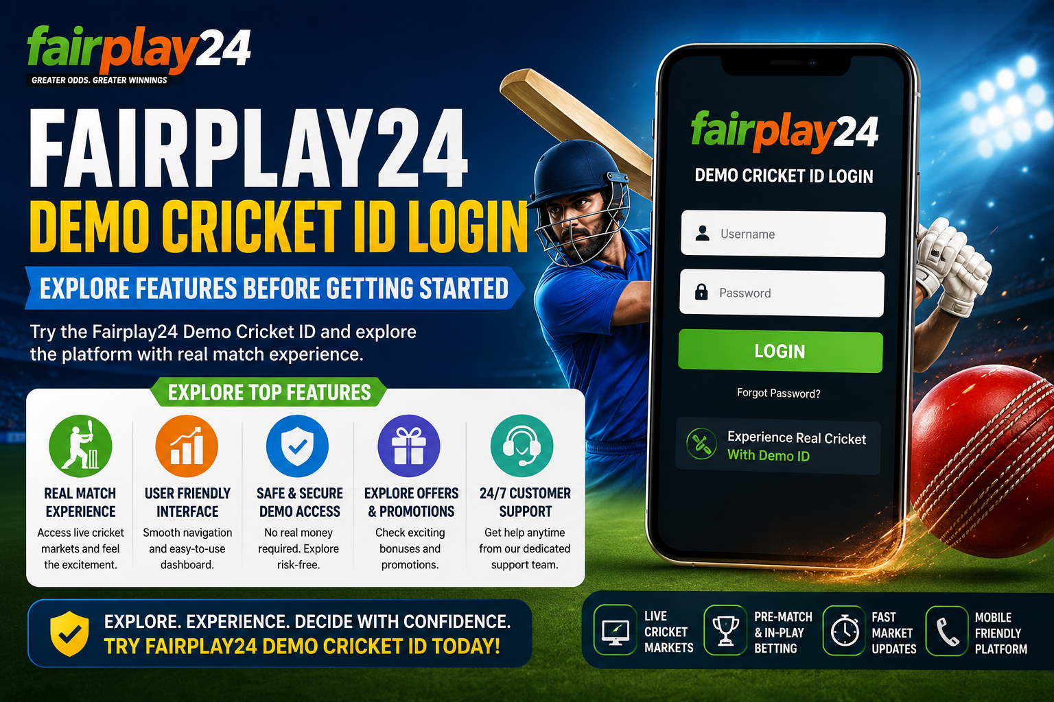 Fairplay24 Demo Cricket ID Login – Explore Features Before Getting Started